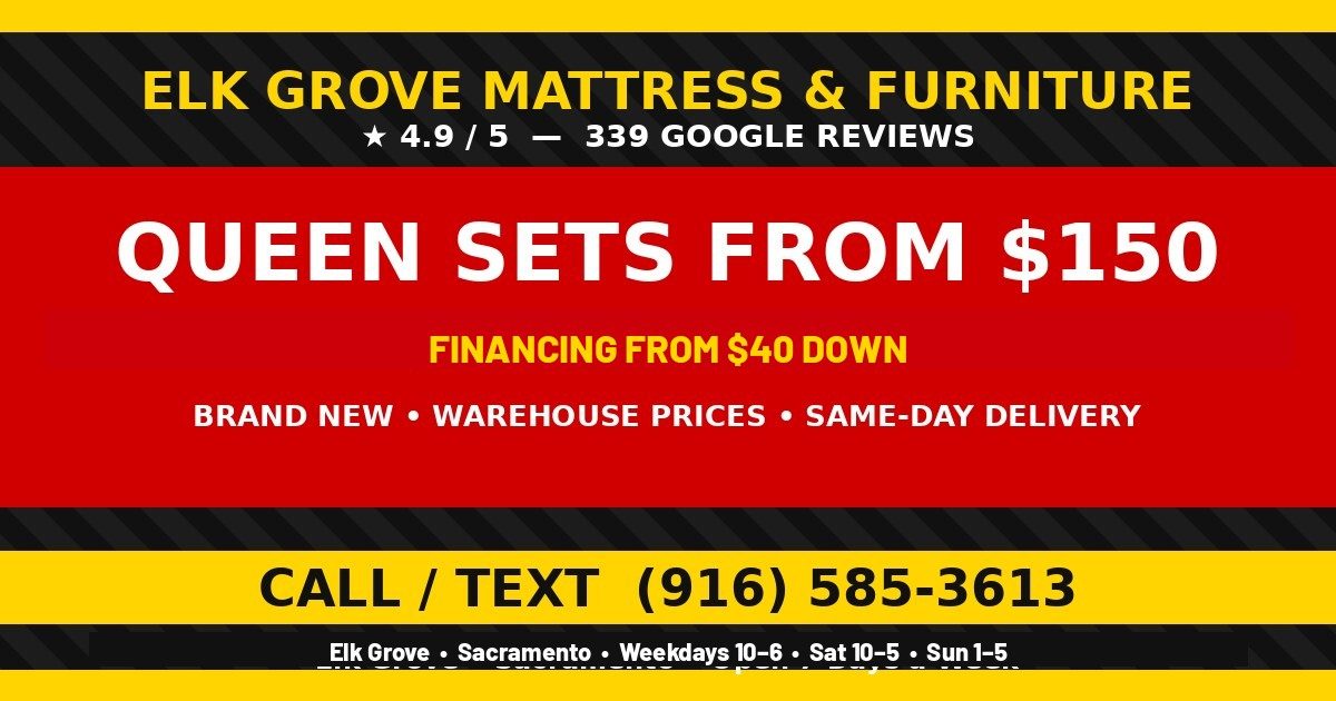 Elk Grove Mattress & Furniture showroom in Elk Grove